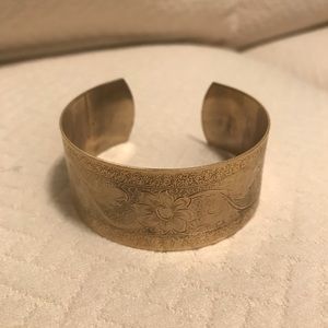 Brass, designed, wrist cuff, adjustable size